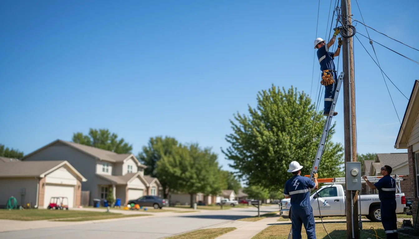 Residential electrician providing installation services in Rufe, OK